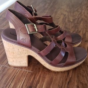 Brown Timberland anti fatigue sandals